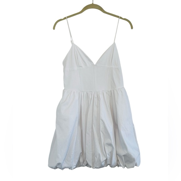 Zara Bubble Hem Romper Dress White Size Large - Picture 1 of 15